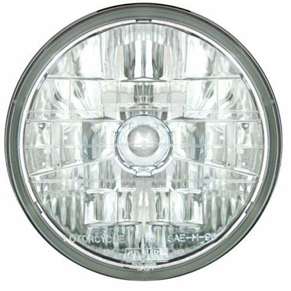 In Pro Car Wear 7 in. Diamond Cut 3K Headlamp with H4 Bulb, Three Lines On Clear Lens T70200